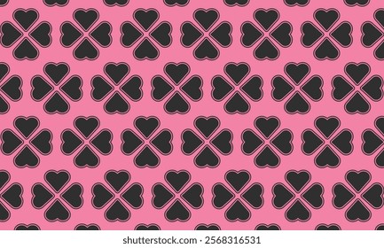 Geometric clover leaf color seamless pattern for background and wallpaper. love flower.