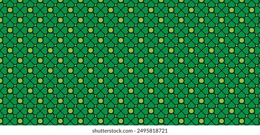 Geometric clover leaf green color vector seamless pattern for background and wallpater eps.