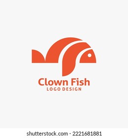 Geometric clown fish logo design
