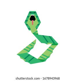 cobra geométrica en el diseño de ilustración vectorial de fondo blanco