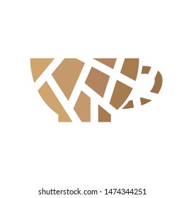 geometric coffee cup icon- vector illustration