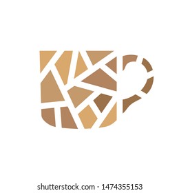 geometric coffee cup icon- vector illustration