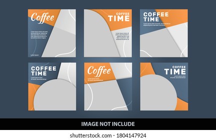 Geometric Coffee shop social media post collection