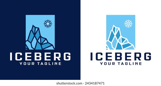 geometric cold iceberg logo design