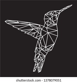 Geometric colibri bird vector illustration