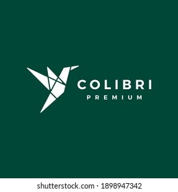geometric colibri hummingbird logo vector icon illustration