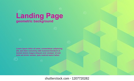 geometric color background vector templates for landing page also suitable for magazine cover