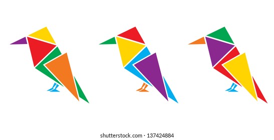 Geometric color birds