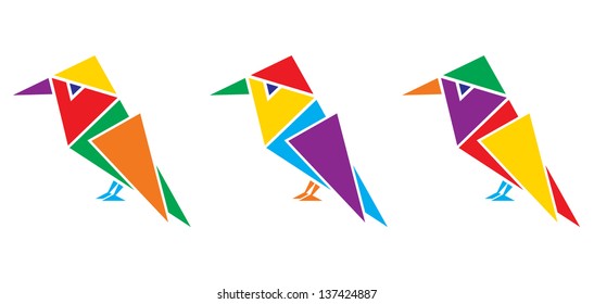 Geometric color birds