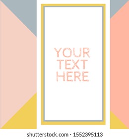 Geometric Color Blocked Background template with framed copy space
