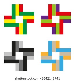 Geometric color blocks. Abstract square pattern. Bright bold shapes. Vector modern mosaic.