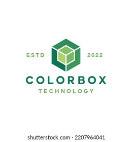 Geometric Color Box Logo vector design graphic emblem