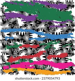 geometric color brush zigzag line pattern background texture abstract design print