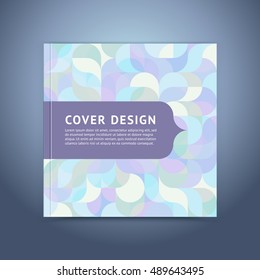 Geometric color cover in a modern flat style with space for a title and logo. Vector illustration. Brochure layout of the template cover design square booklet, magazine, leaflet. Seamless pattern.