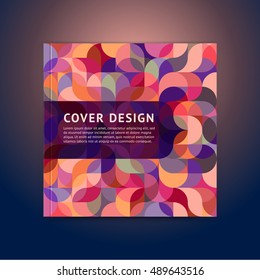 Geometric color cover in a modern flat style with space for a title and logo. Vector illustration. Brochure layout of the template cover design square booklet, magazine, leaflet. Seamless pattern.