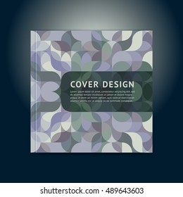 Geometric color cover in a modern flat style with space for a title and logo. Vector illustration. Brochure layout of the template cover design square booklet, magazine, leaflet. Seamless pattern.