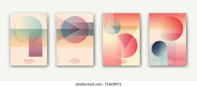 Geometric color covers set. Fluid shapes composition. Futuristic design posters. Vector eps-10.
