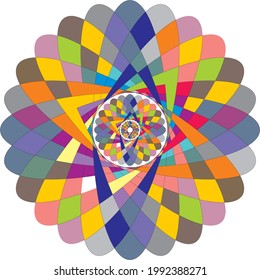 Geometric color flower can be use to many clothing or fabric textile 
industries, decal, book, wrapper, wall paper industries

