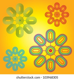 geometric color flower design