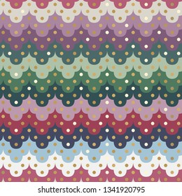 Geometric color glitter background with sequins, dot, vector illustration, seamless pattern, retro style.