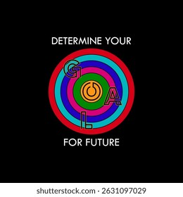 desenho de slogan do logotipo do objetivo do padrão de linha de cor geométrica