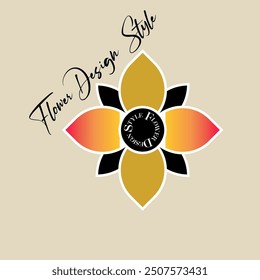 Geometric color line round flowers logo print art design style slogan 
 pattern background abstract texture