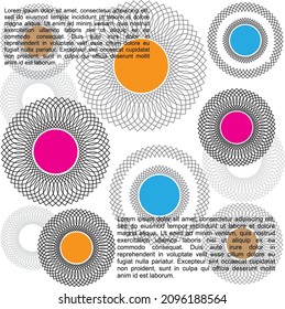 geometric color line writing round pattern and background texture abstract design