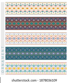 Geometric color ornament, color options for ornament, seamless ornament