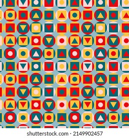 geometric color pattern circles squares triangles