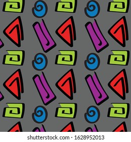 Geometric color pattern in memphis style. Can be used for design packaging, banners, notebooks.