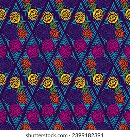 Geometric color seamless pattern. Recurring background
