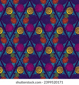 Geometric color seamless pattern. Recurring background