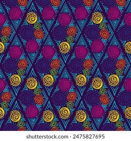 Geometric color seamless pattern. Recurring background