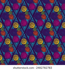 Geometric color seamless pattern. Recurring background
