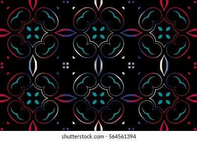 Geometric color seamless pattern. Vector repeating texture, line art. Abstract background.