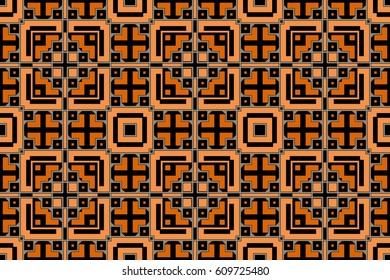 Geometric color seamless pattern. Vector repeating texture, line art. Abstract background.
