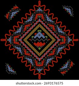 Geometric color shawl pattern background texture abstract art design print