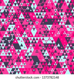 Geometric color triangles seamless pattern vector. Triangles, rombus