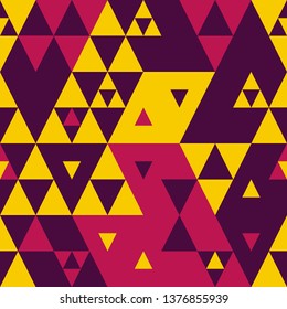 Geometric color triangles seamless pattern vector. Triangles, rombus