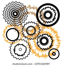 geometric color zigzag line brush round graphic pattern background texture abstract art design