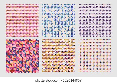 geometric  colored background of squares vector set design 