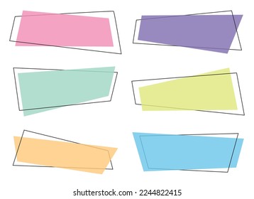 Banderas de color geométrico en ilustración vectorial de estilo plano aisladas en blanco