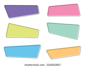 Geometric colored banners in flat style vector illustration isolated on white