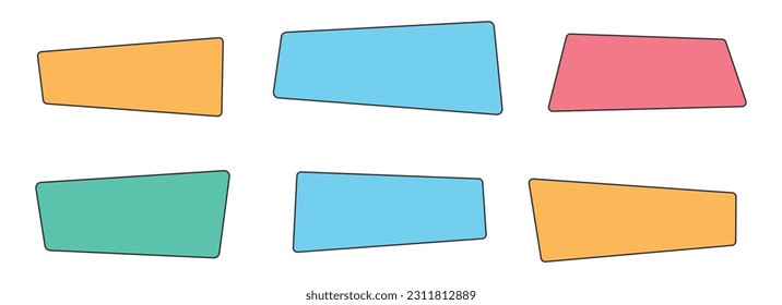 Geometrische farbige Banner auf ebene, Vektorgrafik einzeln auf Weiß