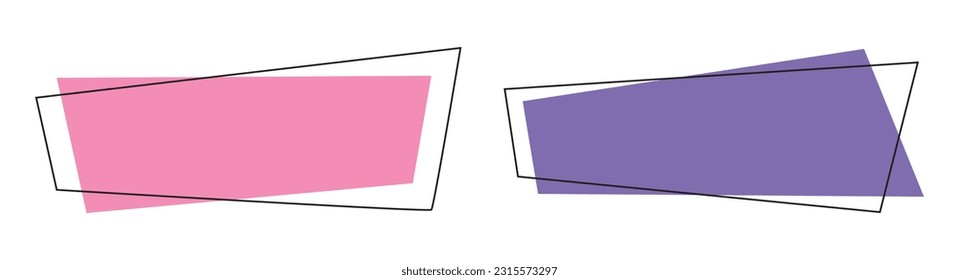 Geometric colored banners in flat style vector illustration isolated on white