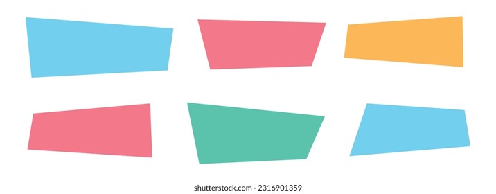Geometric colored banners in flat style vector illustration isolated on white