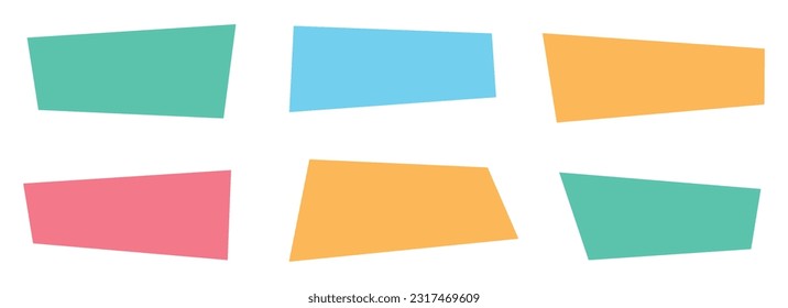 Geometrische farbige Banner auf ebene, Vektorgrafik einzeln auf Weiß