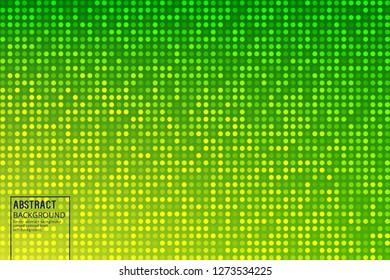 Geometric Colored Circles on Green Background. Graphic Design Template with Soft Gradient for Posters, Slides, start pages.