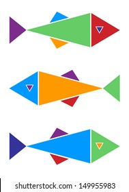 Geometric colored fishes