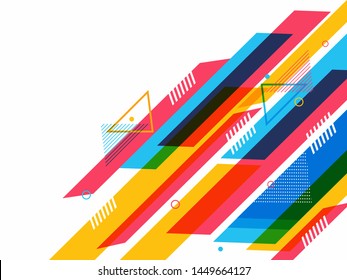 Geometric colorful abstartc pattern on white background.